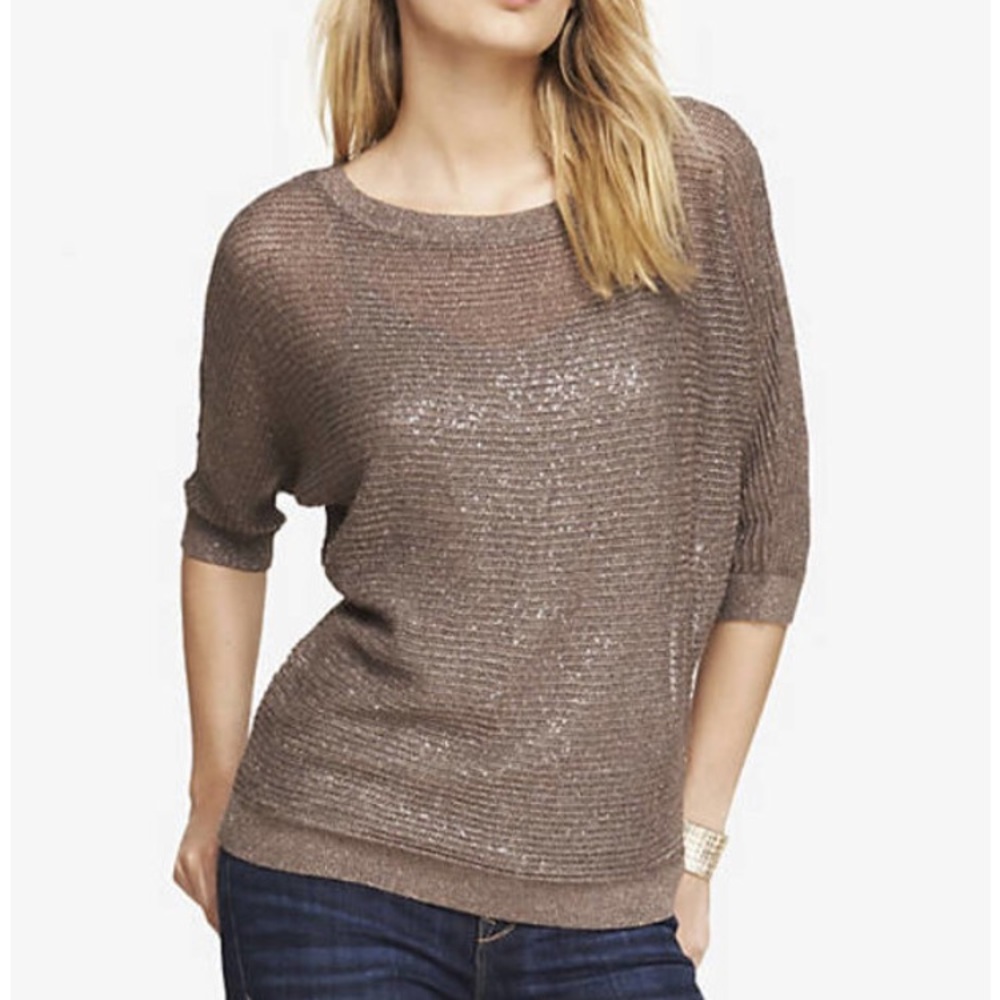 SILVER metallic dolman sweater